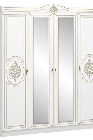 Bílá matná šatní skříň PARVULUS se zrcadlem