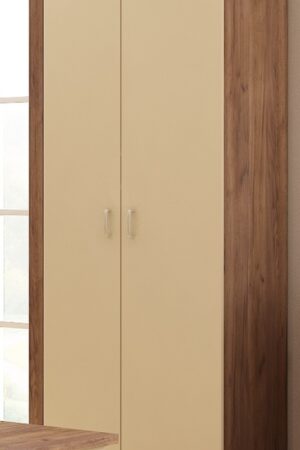 Šatní skříň SIWANI v barvě craft tobaco/krém
