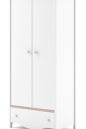 Skříň CHAUL v bílé a růžové barvě