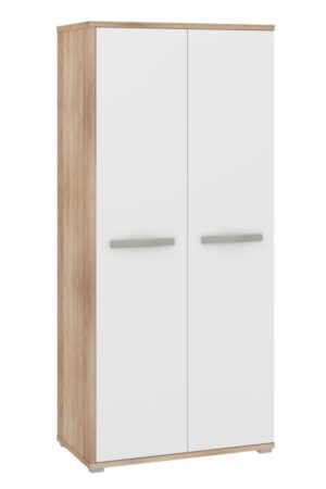 Šatní skříň LEHUA 2D v dub sonoma a bílém lesku