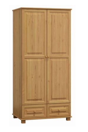 Kombinovaná šatní skříň BHAGIRA 5 z borovice, šíře 90 cm