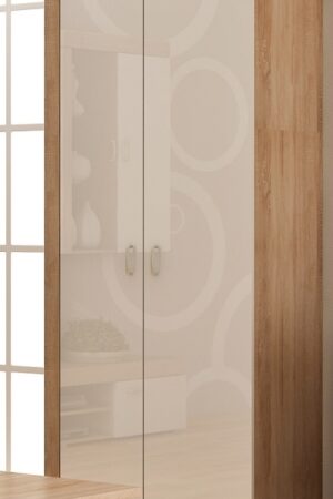 Šatní skříň SIWANI v dub sonoma a bílém lesku