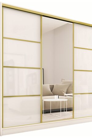 Šatní skříň DAZIO 200 se zrcadlem a šuplíky