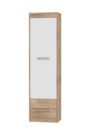 Skříň GATTON 1D2S, dub sonoma s bílým leskem