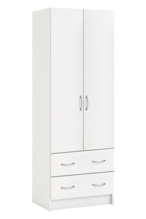 Bílá policová skříň GEBROULAZ 2D2S s policemi a zásuvkami