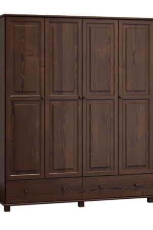 Čtyřdveřová šatní skříň BHAGIRA 5 z borovice