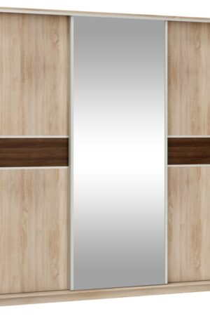 Šatní skříň EUDUNDA 5 D se zrcadlem v dub sonoma