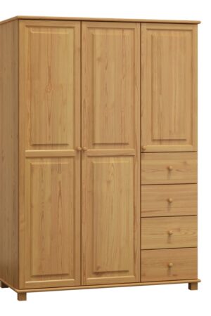 Skříň 3D BHAGIRA 4 z masivu borovice, šíře 120 cm