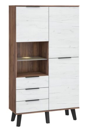 Kombinovaná skříň OSMAK 2D3S craft tobaco/bílá