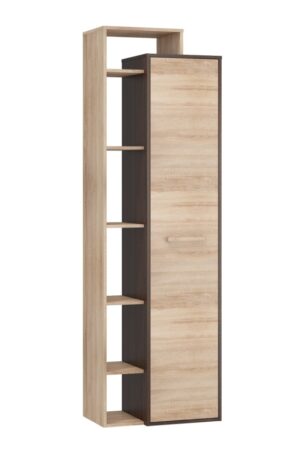 Policová skříň DORINDA levá, dub sonoma tmavý/dub sonoma