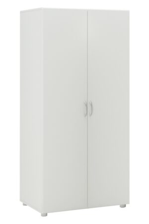 Bílá šatní skříň GEBROULAZ 2D s policemi a tyčí
