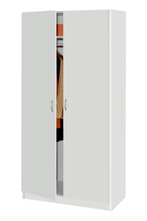 Bílá dvoudveřová šatní skříň CONSUELA