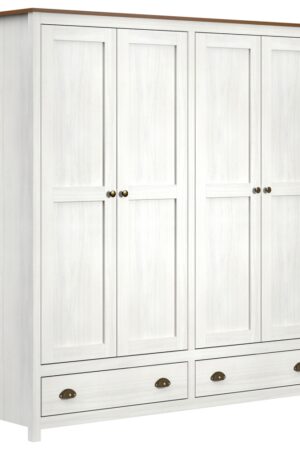 Skříň FEMI 4D v bílém a hnědém provedení