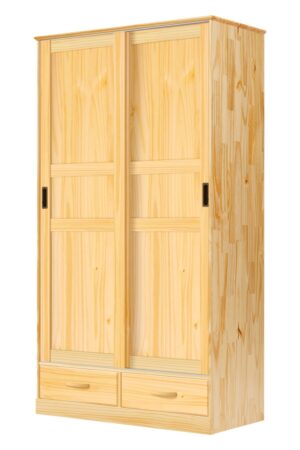 Šatní skříň KIORA 2 dveře a 2 zásuvky z borovice