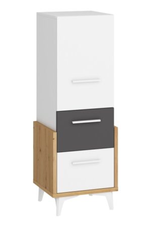 Skříňka LEPON 45N v dub artisan a bílé barvě