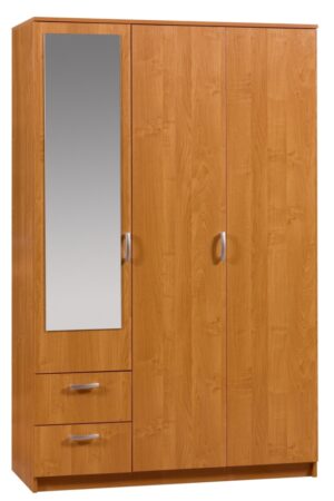 Šatní skříň BATLOW I se zrcadlem v olšovém provedení
