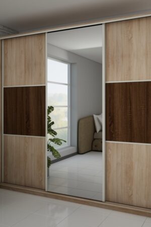 Šatní skříň MELROSE 5 C se zrcadlem v dub sonoma