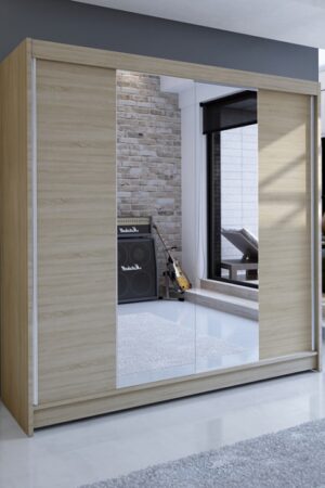 Šatní skříň se zrcadlem NUDICAULIS II, dub sonoma