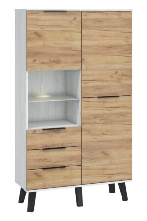 Kombinovaná skříň OSMAK 2D3S craft bílý/craft zlatý