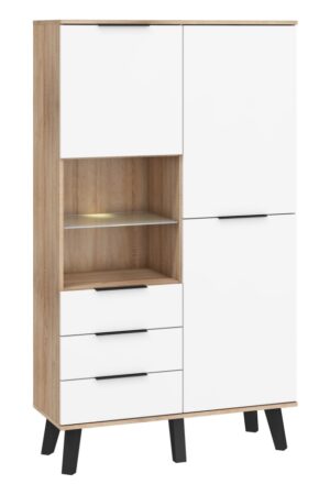 Kombinovaná skříň OSMAK 2D3S v dubu sonoma a bílém lesku