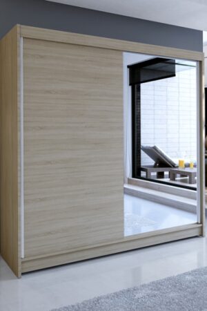 Šatní skříň se zrcadlem NUDICAULIS I v dubu sonoma