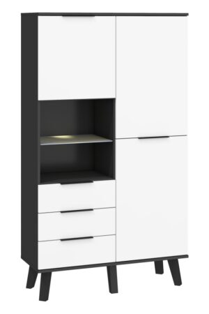 Kombinovaná skříň OSMAK 2D3S v černé a bílé barvě