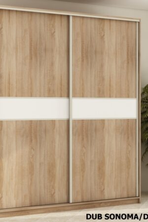 Šatní skříň EUDUNDA 2 B v dubu sonoma a bílé barvě