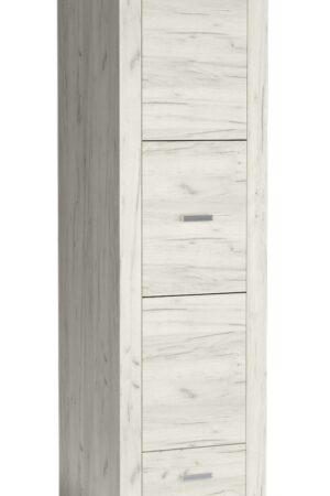 Vysoká skříňka SWED pravá jasan bílý s šatní tyčí