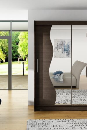 Šatní skříň TABARI S, choco se zrcadlem