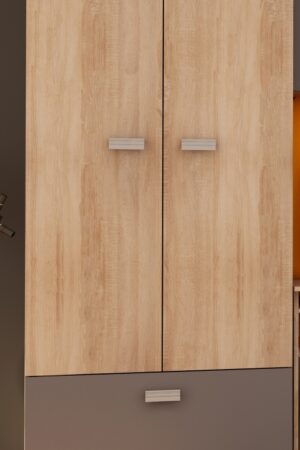 Šatní skříň KEATING, dub sonoma/grafit, s výklopnými dvířky