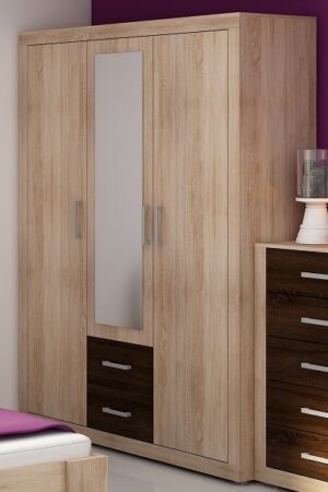 Šatní skříň MOLTENO 3D v dub sonoma a tmavém dubu