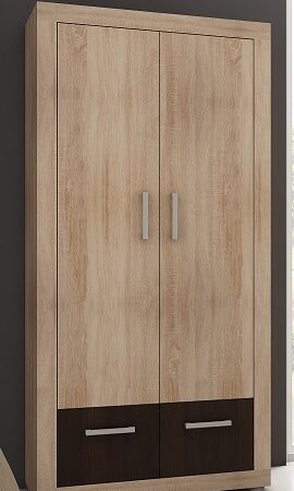 Skříň MOLTENO 2D v dub sonoma a tmavém dubu