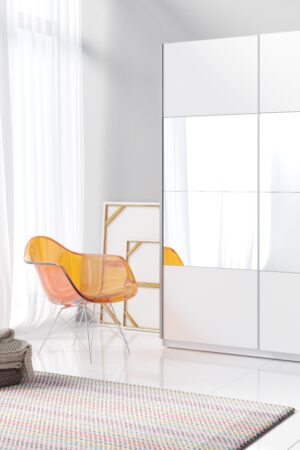 Bílá šatní skříň se zrcadlem MAGGIE 120