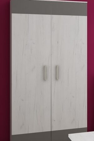 Šatní skříň DAMARA bílá a grafitová