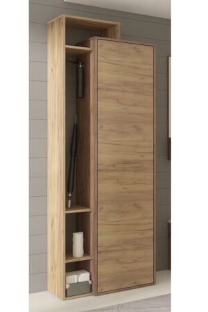 Skříň DORINDA 1D levá craft tobaco/craft zlatý