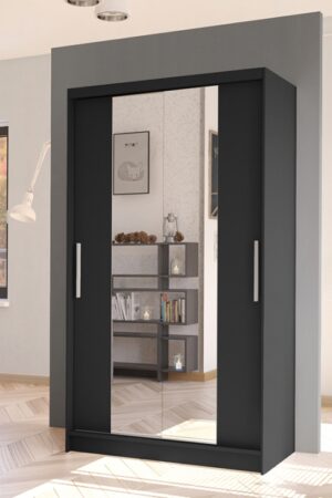 Šatní skříň SILVERIO II s posuvnými dveřmi a zrcadlem