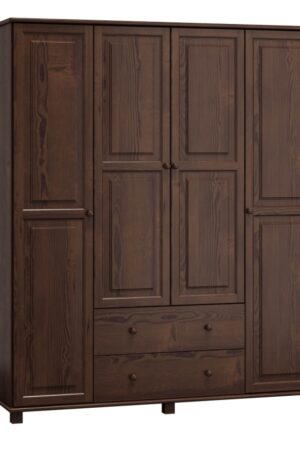 Skříň 4D BHAGIRA 2 z masivu borovice v ořechu