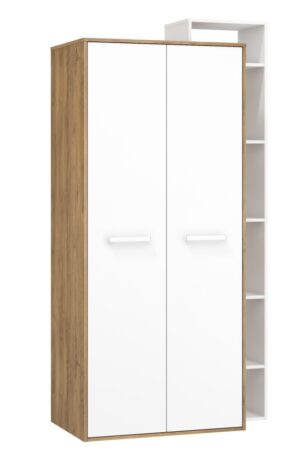 Skříň DORINDA 2D pravá, dub burgundský a bílá