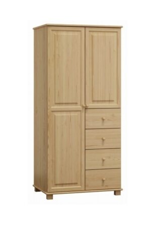 Kombinovaná šatní skříň BHAGIRA 3 z borovice