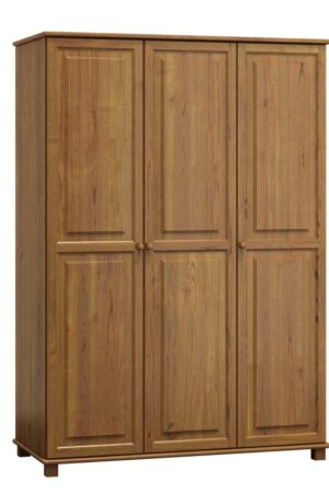 Třídveřová šatní skříň BHAGIRA 2 z masivní borovice