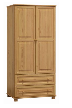 Šatní skříň 2D BHAGIRA 4 z masivu borovice v olšovém moření