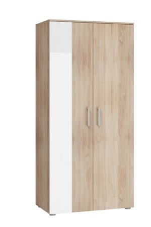 Skříň MANGONA v dekoru dub sonoma a bílý lesk