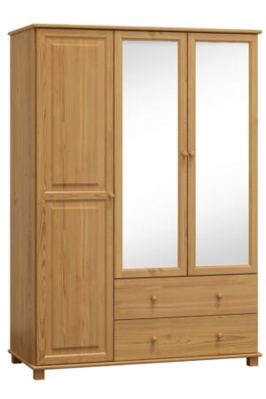 Skříň 3D BHAGIRA 6 z masivu borovice s zrcadlem