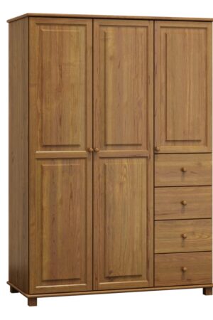 Šatní skříň BHAGIRA 4, masiv borovice, moření dub