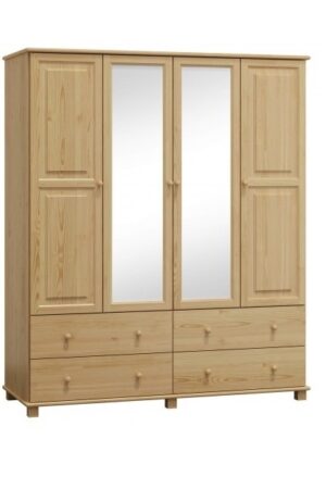Kombinovaná šatní skříň BHAGIRA 4 z masivu borovice