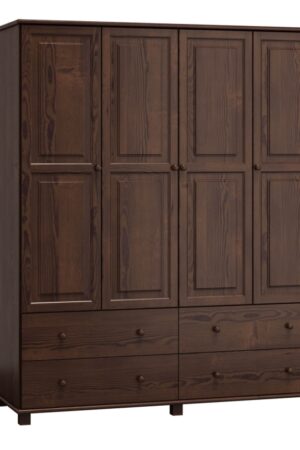 Skříň 4D BHAGIRA 6 z masivu borovice v ořechovém moření