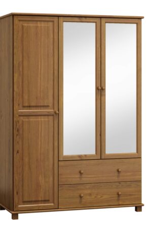 Šatní skříň 3D BHAGIRA 6 s zrcadlem a dubovým mořením