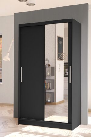 Šatní skříň s posuvnými dveřmi a zrcadlem SILVERIO VI