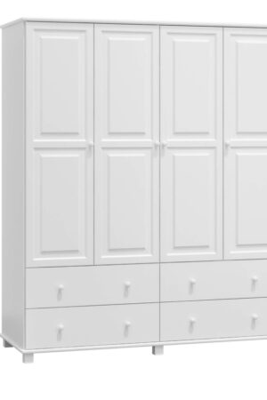 Čtyřdveřová šatní skříň BHAGIRA 6 z borovice