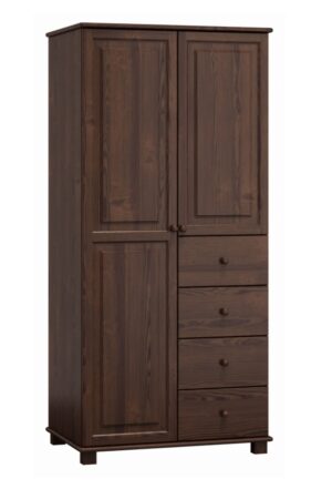 Kombinovaná šatní skříň BHAGIRA 3 z masivu borovice